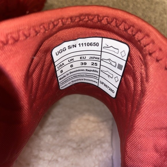 UGG Chevonne Waterproof Sherpa Lining Ankle Red Boots Women's 8 M - Picture 11 of 12